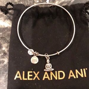 Alex and Ani silver bracelet with Buddha charm